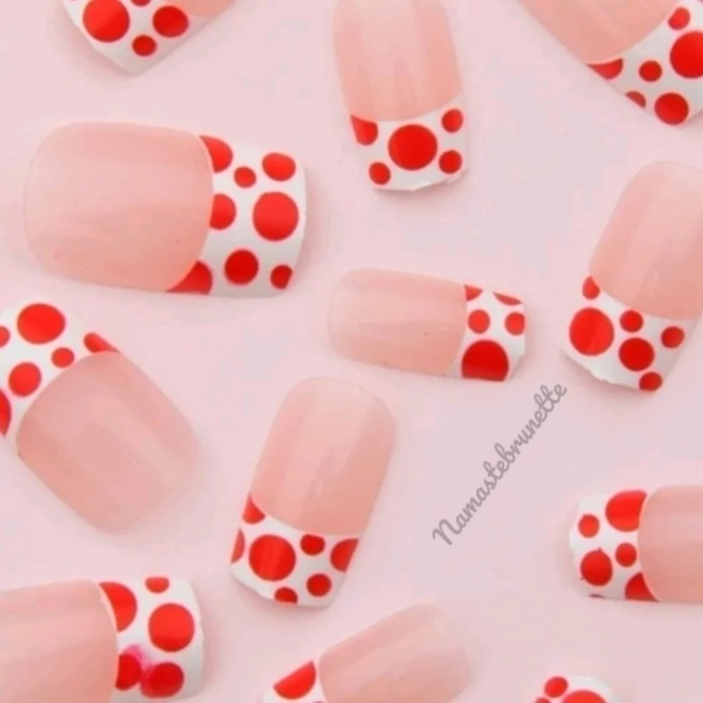 2/$16 Polka-dot French Manicure Press On Nails